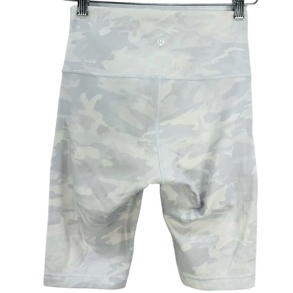 Lululemon Wunder Under 10" Ribbed Incognito Camo White Bike Shorts – Size 6 - Picture 3 of 5